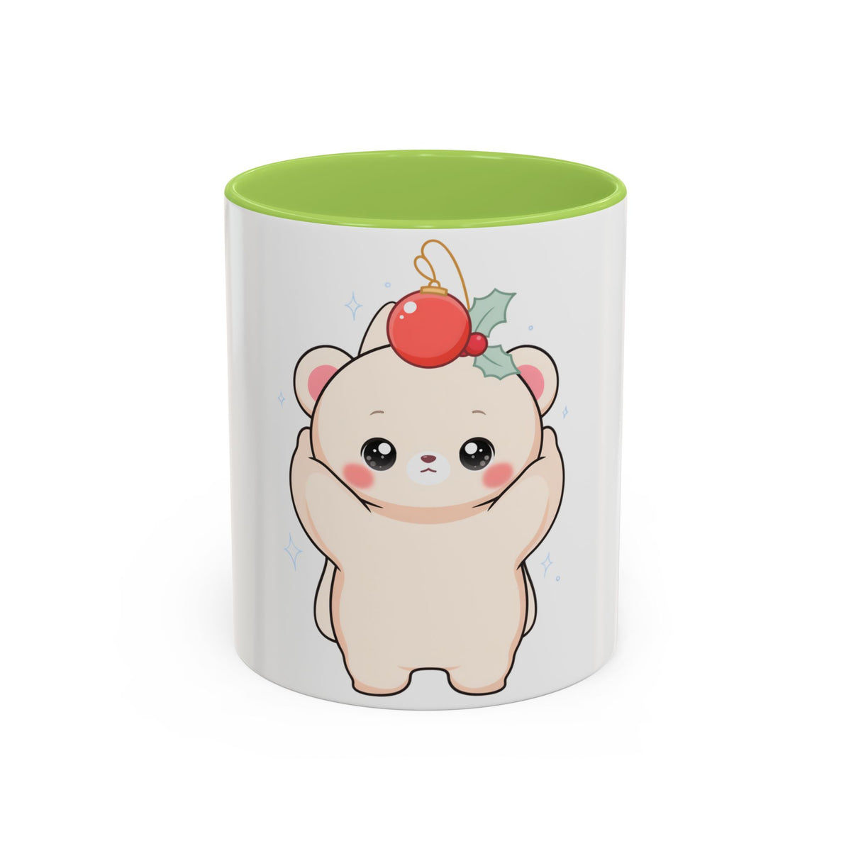 Christmas Polar Bear Mug, Cute Holiday Accent Coffee Mug