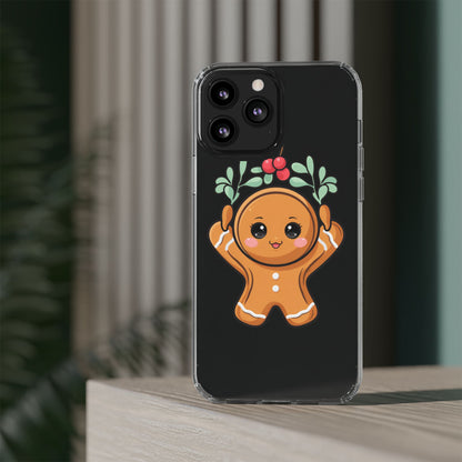 Kawaii Gingerbread Phone Case with Mistletoe Cheer