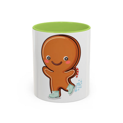 Gingerbread Man Ice Skating Accent Coffee Mug