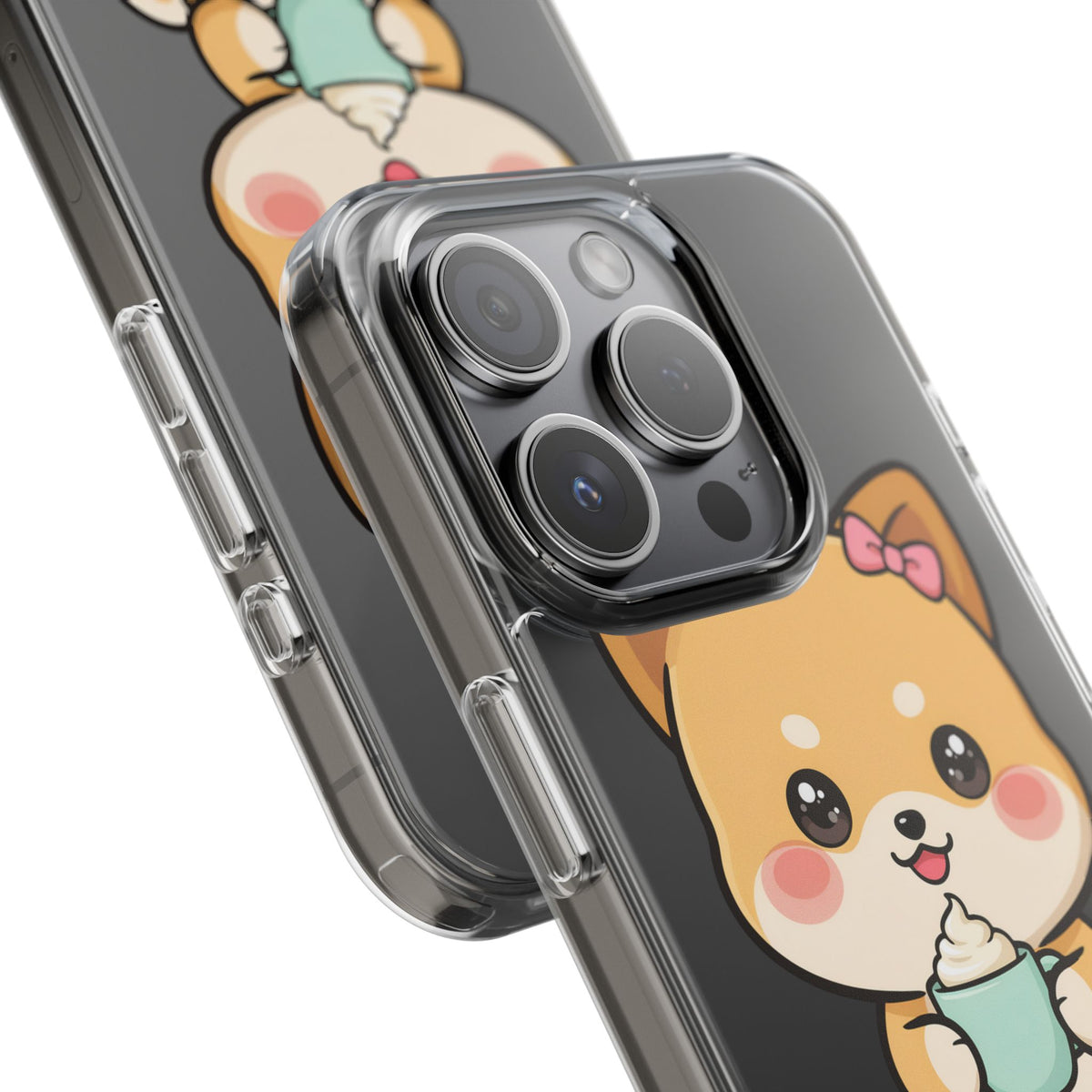Kawaii Shiba Inu Phone Case with Latte