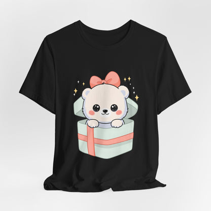 Kawaii Polar Bear Tee, Cute Gift Box Cub Unisex Shirt