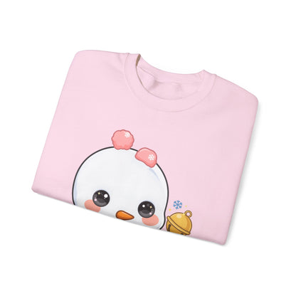 Kawaii Snowman Sweatshirt, Cute Winter Crewneck