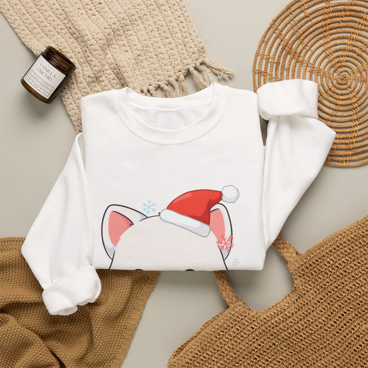 Christmas Arctic Fox Sweatshirt for Kawaii Holiday Fans