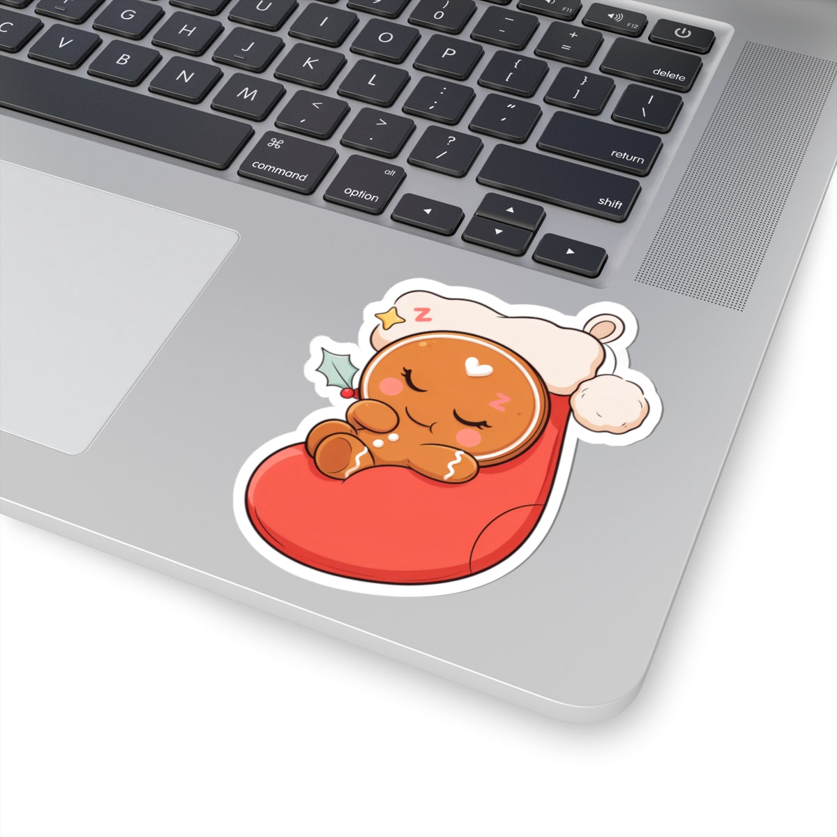 Sleeping Gingerbread Man Christmas Sticker