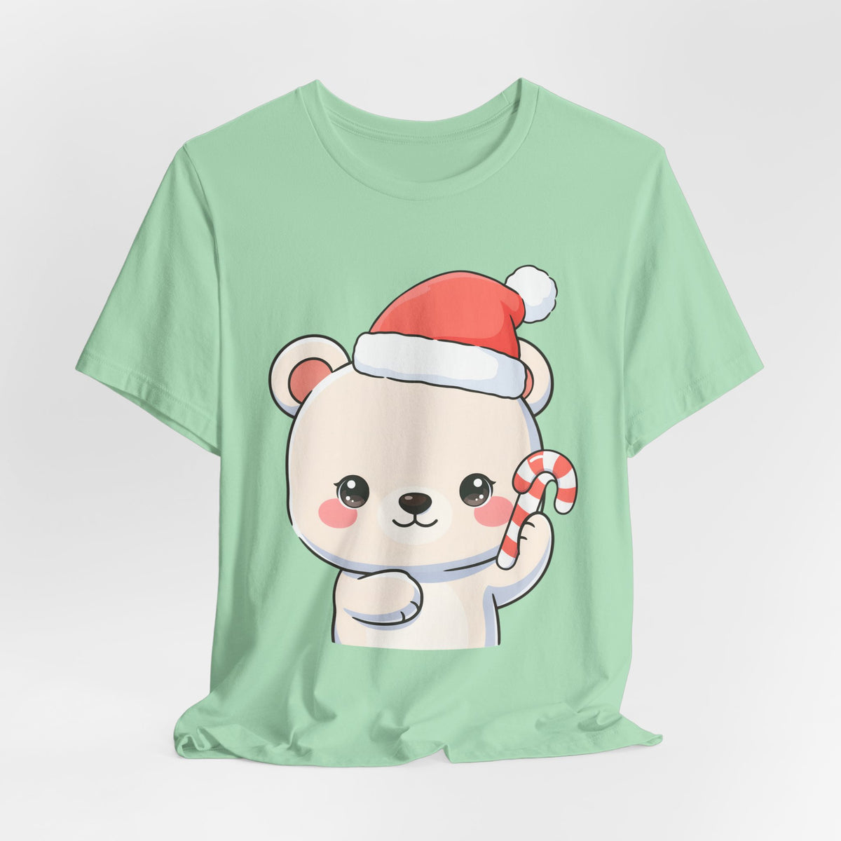 Kawaii Polar Bear Christmas Tee, Cute Holiday Gift