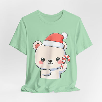 Kawaii Polar Bear Christmas Tee, Cute Holiday Gift