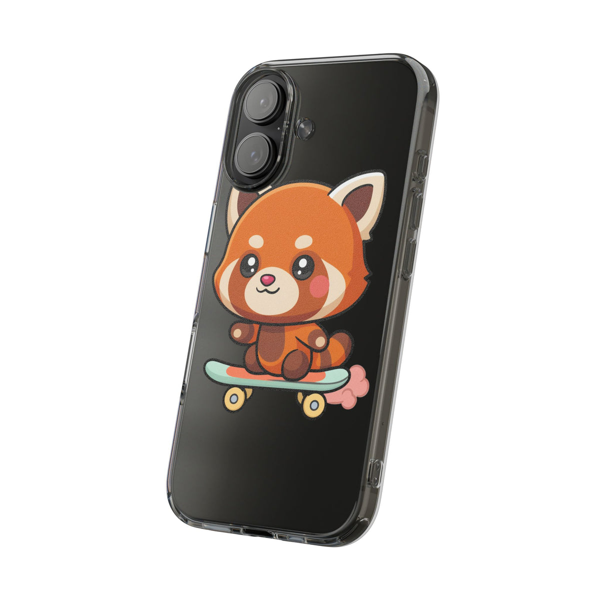 Red Panda Skateboard Phone Case, Cute Kawaii Style
