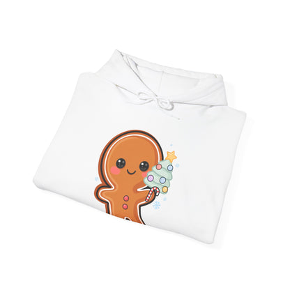 Gingerbread Christmas Hoodie, Kawaii Tree Decorating Sweatshirt