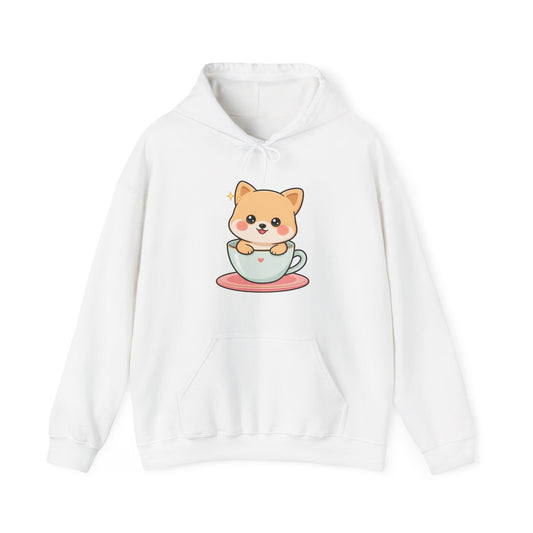 Kawaii Shiba Inu Hoodie, Cute Dog in Teacup Sweatshirt