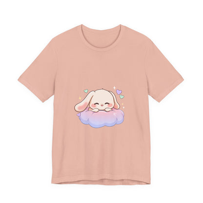 Kawaii Sleeping Bunny Tee, Cute Cloud Nap Unisex Shirt