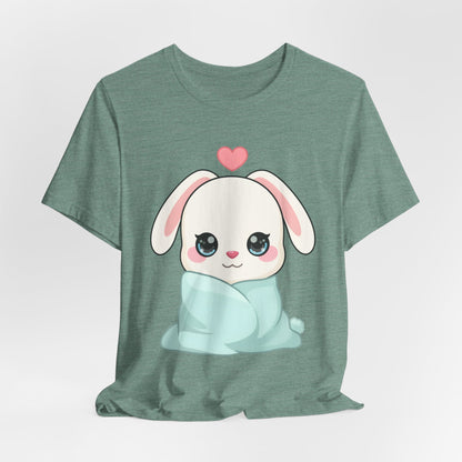 Cozy Bunny T-Shirt, Kawaii Blanket Bunny Tee