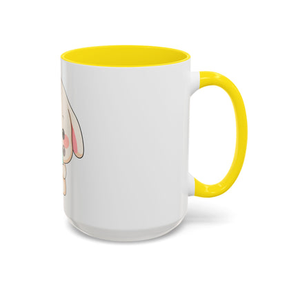 Kawaii Bunny Accent Coffee Mug, Cute Ice Cream Rabbit