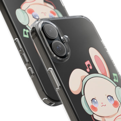 Kawaii Bunny Phone Case, Cute Music Lover Gift