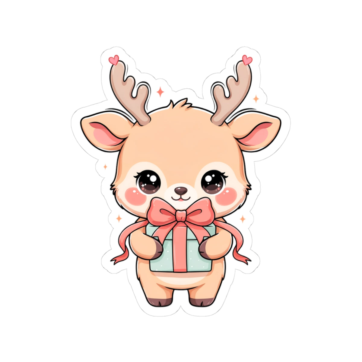 Kawaii Reindeer Sticker for Cute Holiday Decorating
