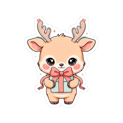 Kawaii Reindeer Sticker for Cute Holiday Decorating