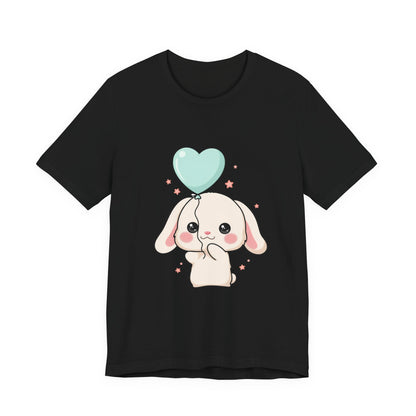 Kawaii Bunny T-Shirt with Balloon – Cute Chibi Rabbit Tee