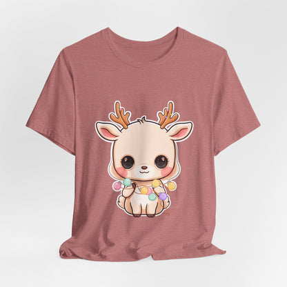 Kawaii Reindeer T-Shirt for Cozy Holiday Errands