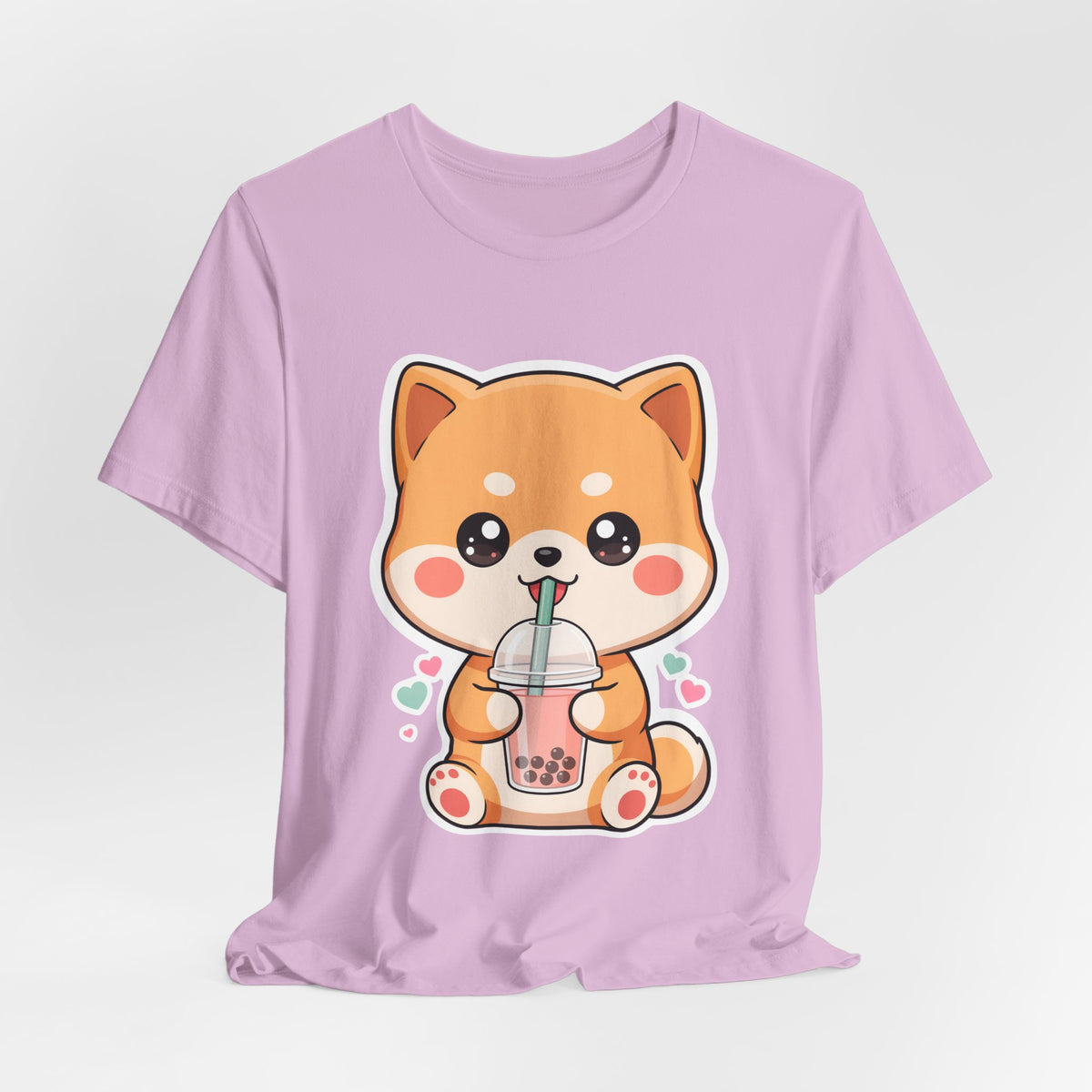 Kawaii Shiba Bubble Tea T-Shirt for Boba Lovers