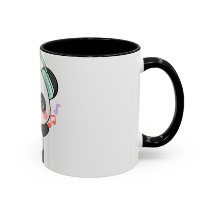 Kawaii Panda Music Mug, Colorful Accent Coffee Mug