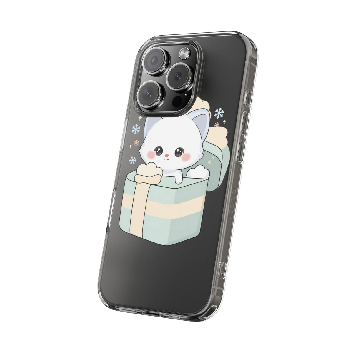 Kawaii Arctic Fox Clear Impact-Resistant Phone Case