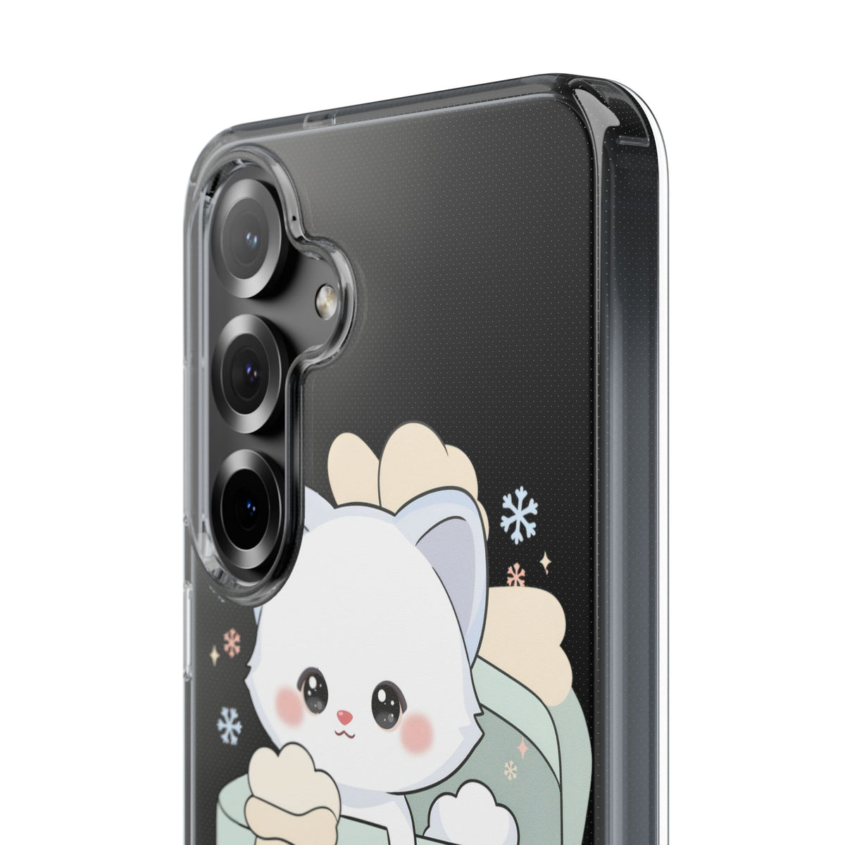 Kawaii Arctic Fox Clear Impact-Resistant Phone Case