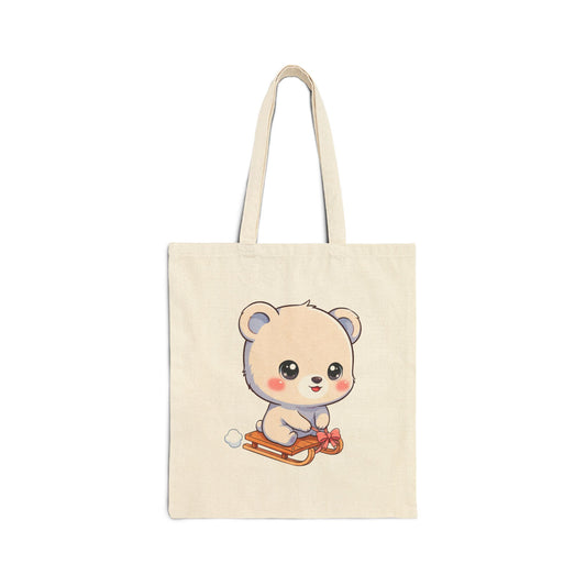 Kawaii Polar Bear Tote Bag for Cozy Winter Errands