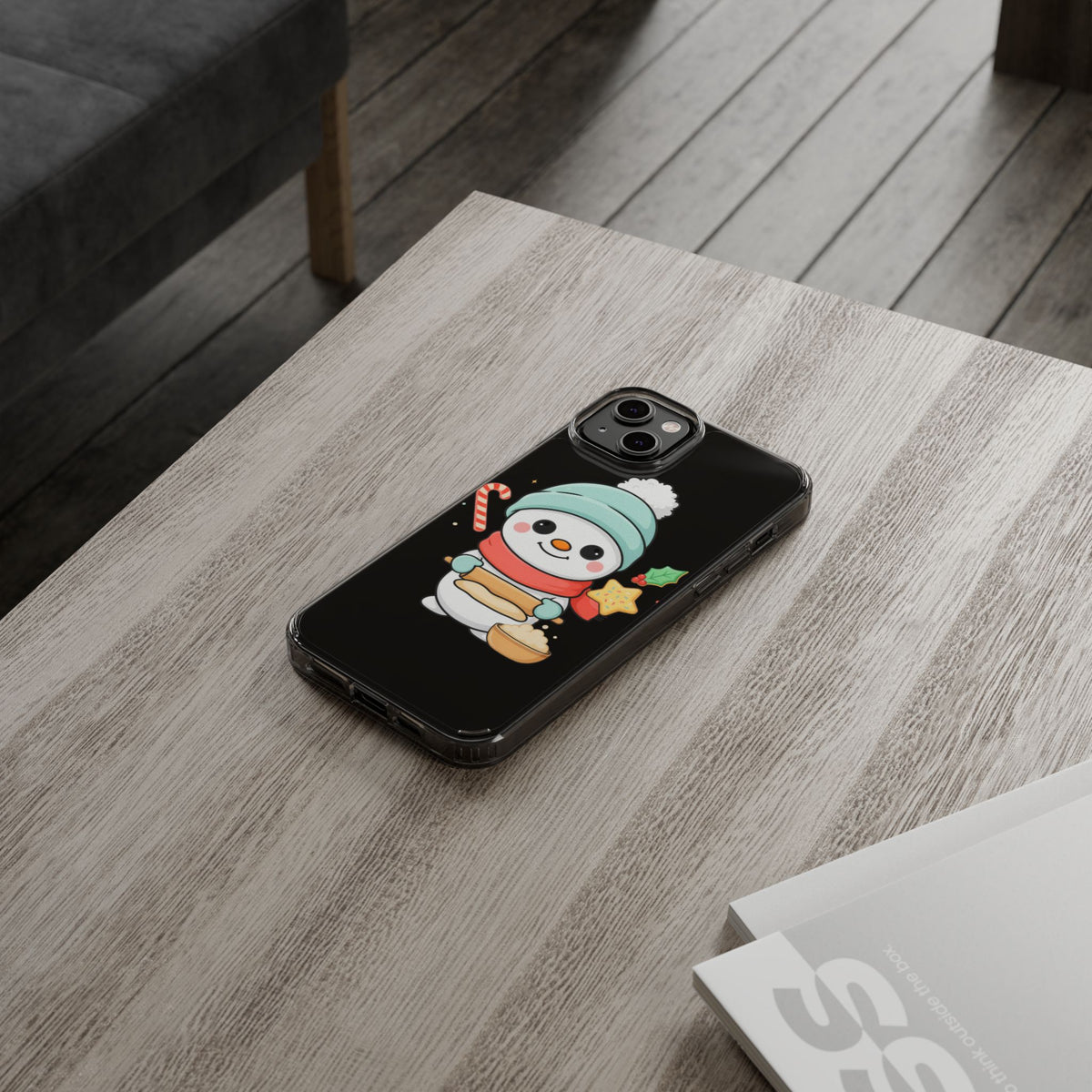 Christmas Snowman Phone Case, Cute Cookie Baker