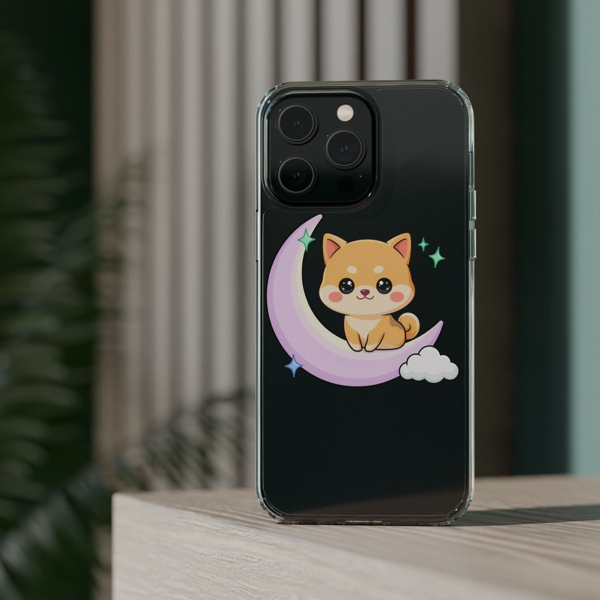 Kawaii Shiba Inu Phone Case – Crescent Moon Cutie