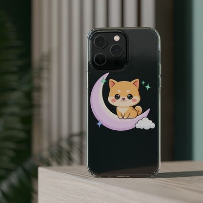 Kawaii Shiba Inu Phone Case – Crescent Moon Cutie