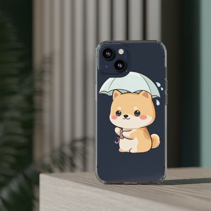 Shiba Inu Phone Case, Kawaii Rainy Day Pup