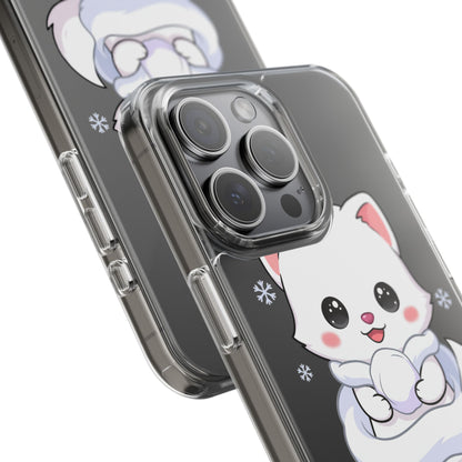 Kawaii Arctic Fox Phone Case, Cute Snow Day Gift