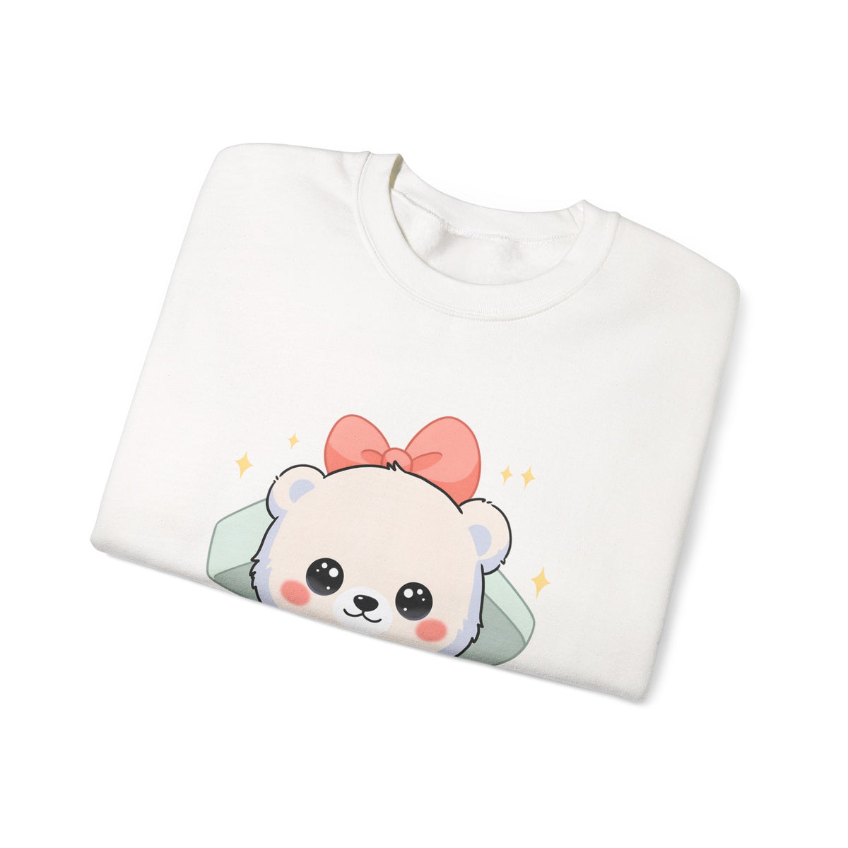 Kawaii Polar Bear Sweatshirt, Cute Gift Box Cub