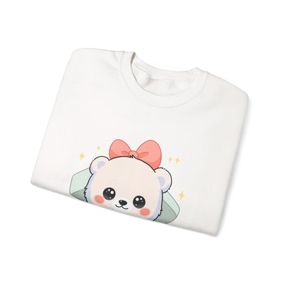 Kawaii Polar Bear Sweatshirt, Cute Gift Box Cub