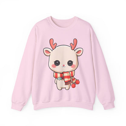 Kawaii Christmas Reindeer Sweatshirt for Holiday Fans
