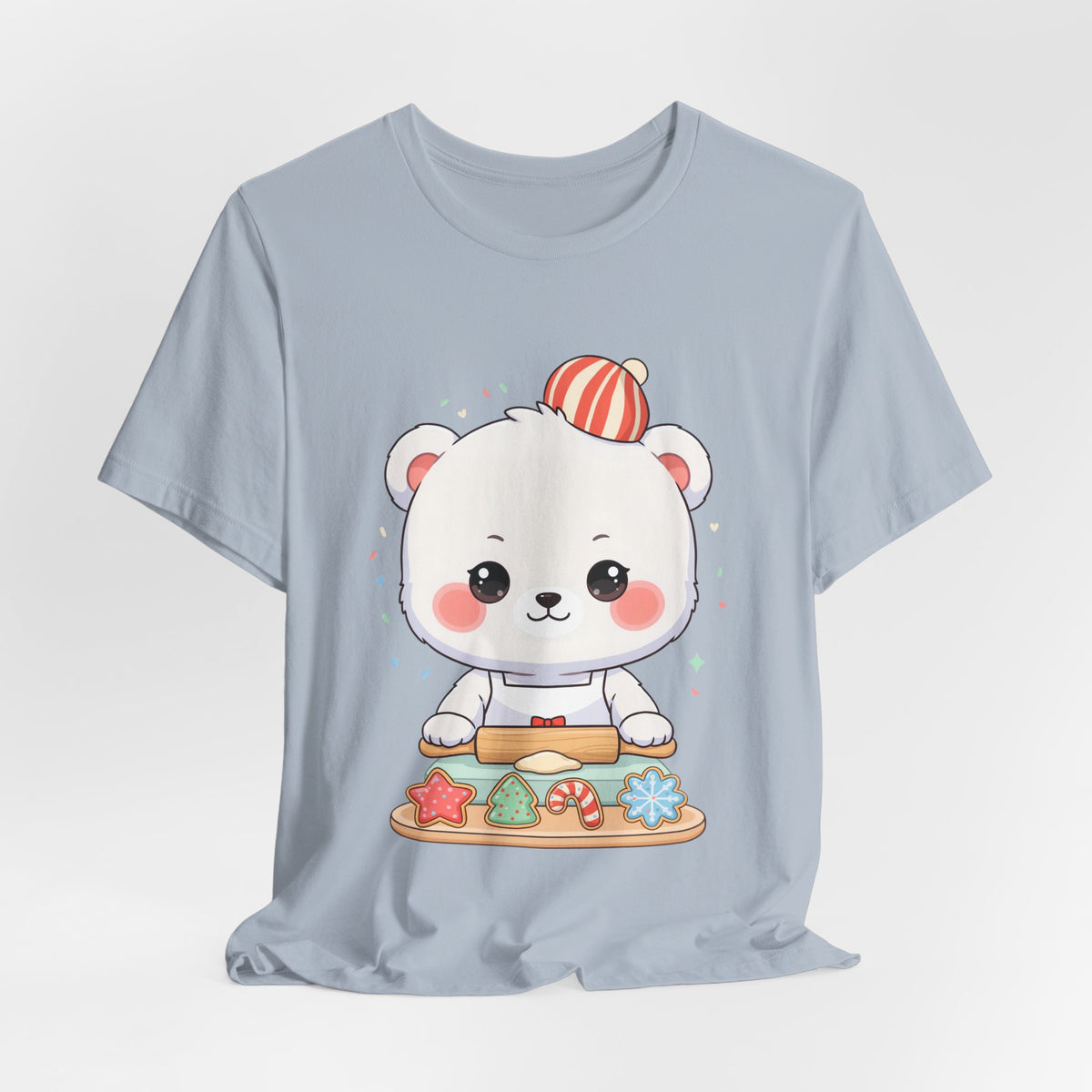 Christmas Cookie Baking Polar Bear Tee, Kawaii Holiday Shirt