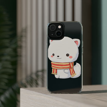 Kawaii Arctic Fox Phone Case, Cozy Christmas Scarf