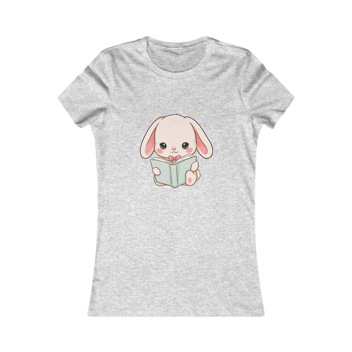 Kawaii Reading Bunny Women's Tee for Book Lovers