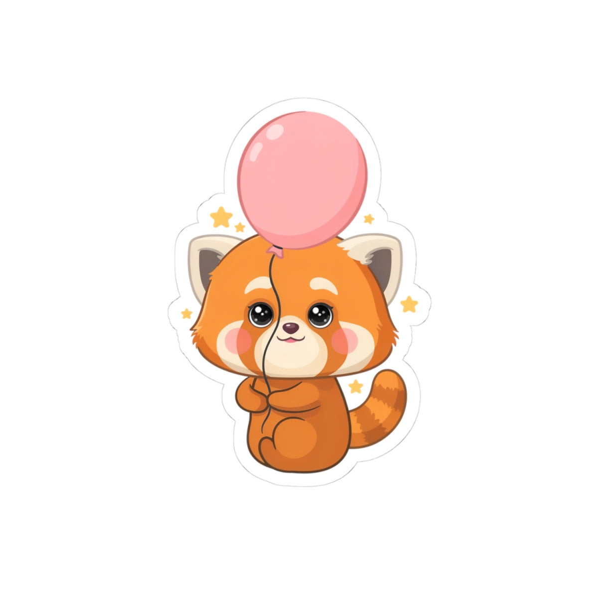 Kawaii Red Panda Sticker with Balloon | Chibi Animal