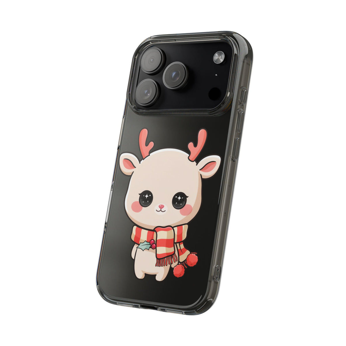 Christmas Reindeer Phone Case, Cute Kawaii Holiday Gift