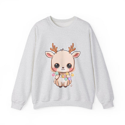 Kawaii Reindeer Christmas Sweatshirt for Cozy Holiday Evenings