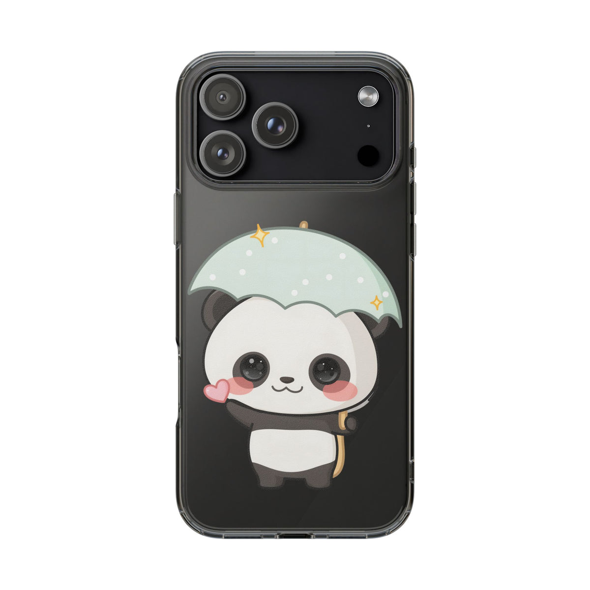 Kawaii Panda Clear Impact-Resistant Phone Case
