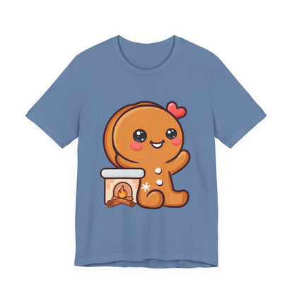 Christmas Gingerbread Man T-Shirt, Cozy Kawaii Holiday Tee