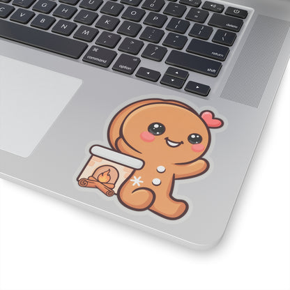 Kawaii Gingerbread Sticker for Cozy Holiday Cheer