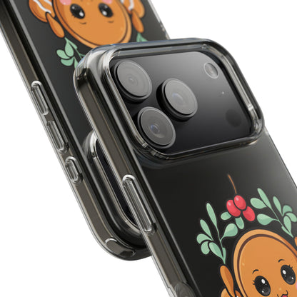 Kawaii Gingerbread Phone Case with Mistletoe Cheer