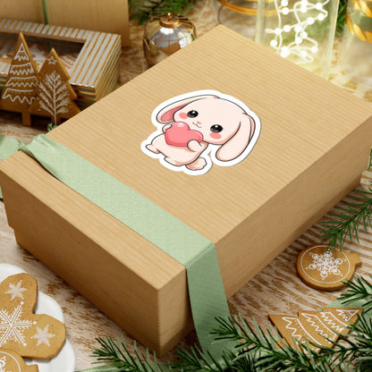 Kawaii Bunny Sticker with Heart for Cute Decor