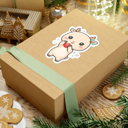 Christmas Reindeer Sticker for Cute Holiday Gifting