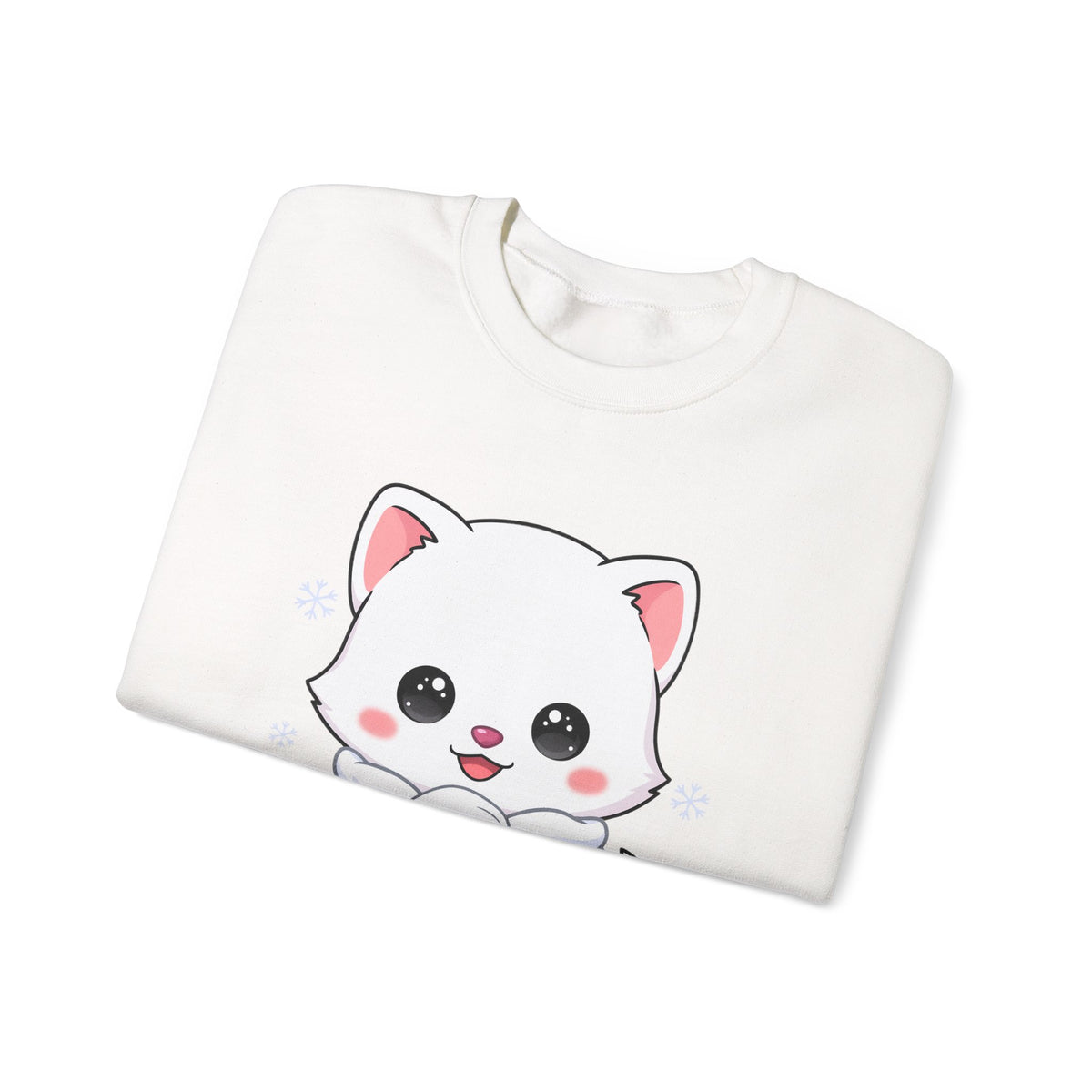 Kawaii Arctic Fox Sweatshirt, Cute Winter Animal Crewneck