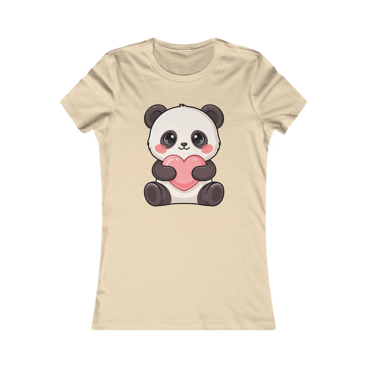 Kawaii Panda Heart Women's Tee – Cute Chibi Animal Shirt