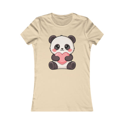Kawaii Panda Heart Women's Tee – Cute Chibi Animal Shirt