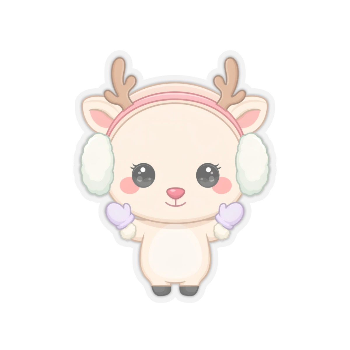 Kawaii Reindeer Sticker for Cozy Winter Cheer
